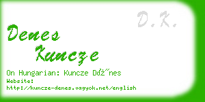 denes kuncze business card